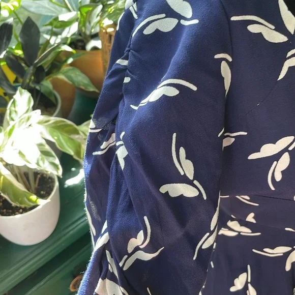 Anthropologie navy printed dress - Picture 3 of 6